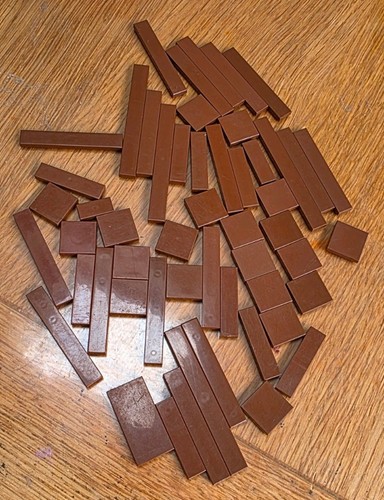 50x lego brown flat - brown, tiles