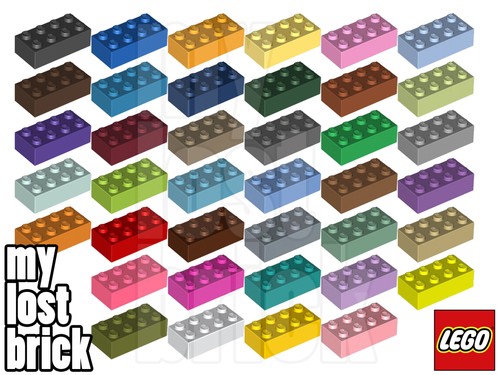 Lego part 3001 bricks 2x4 - -,
