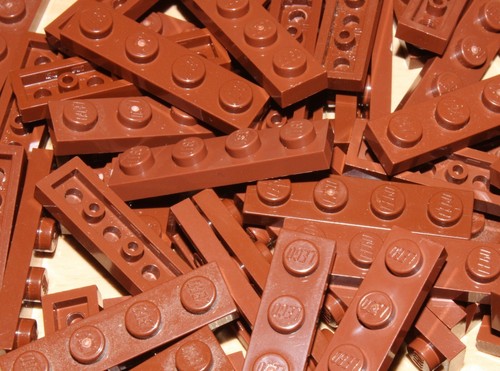 Lego 10x reddish brown plates - lego,