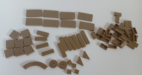 Lego dark tan tiles - dark,
