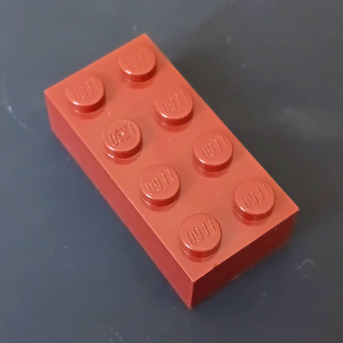 Lego brown plastic brick 2x4 - plastic,